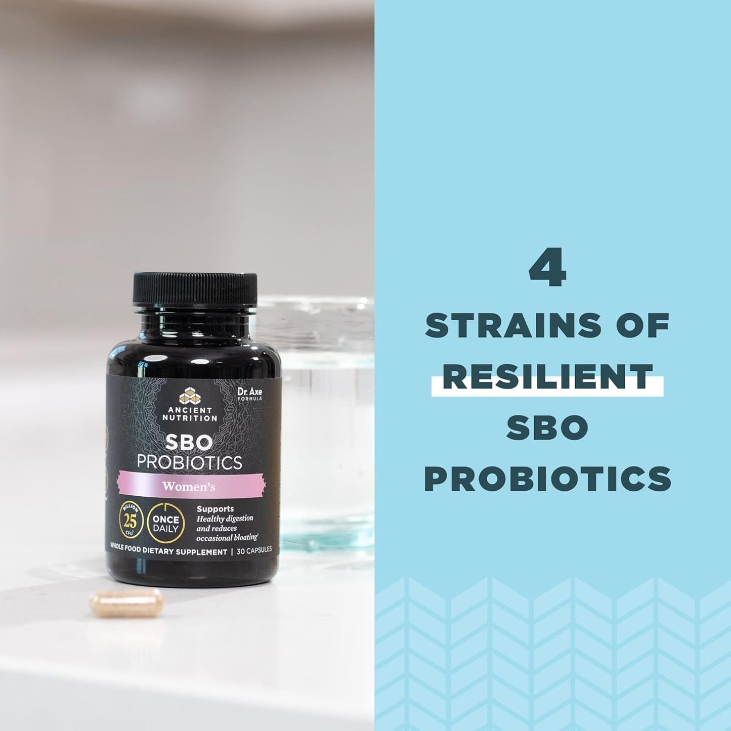 Ancient Nutrition Probiotics for Women - Daily Digestive Support with 25 Billion CFUs | 30 Capsules