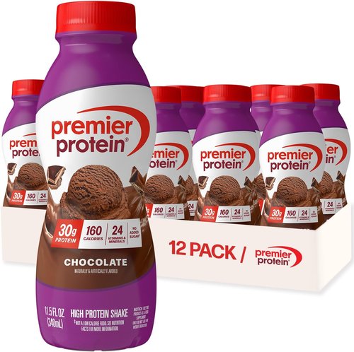 Premier Protein Shake - Chocolate Flavor | 30g Protein, No Added Sugar, 24 Vitamins & Minerals, 11.5 fl oz, 12 Pack