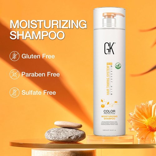 GK HAIR Vegan Moisturizing Shampoo & Deep Conditioning Hair Mask | Keratin Frizz Control, 33.8 Oz