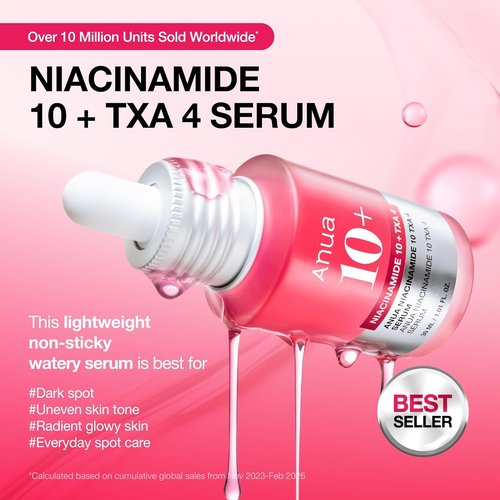Anua Niacinamide 10 + TXA 4 Serum - Dark Spot Care & Hydration | Lightweight Korean Skincare 1.01 fl. oz