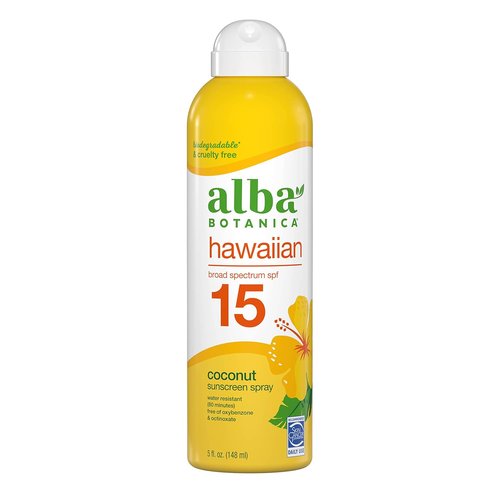 Alba Botanica Sunscreen Spray - Broad Spectrum SPF 15, Water Resistant & Biodegradable, 5 fl. oz.