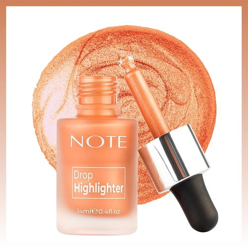 Note Cosmetique Drop Highlighter - Buildable Liquid Highlighter for Radiant Glow - 03 Candle Light - 0.47 oz