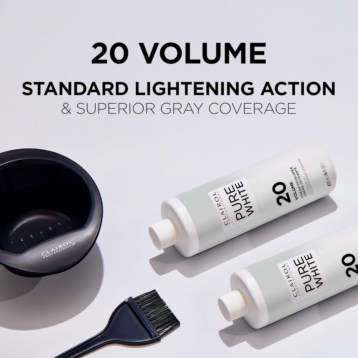 Clairol Professional Pure White 20 Volume Hair Developer - Ideal for Lightening & Gray Coverage