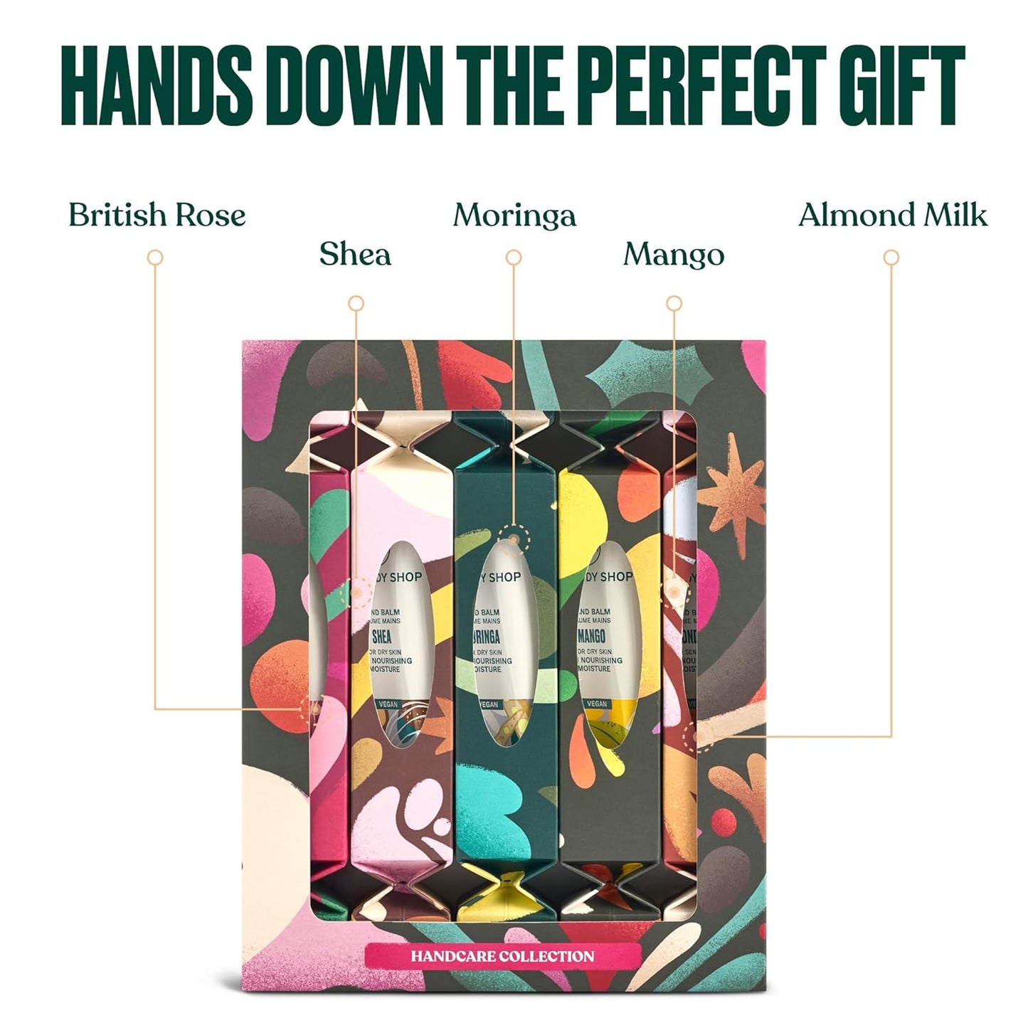 The Body Shop Handcare Collection Gift Set - 5 Vegan Hand Balms in British Rose, Shea, Moringa, Mango & Almond Milk