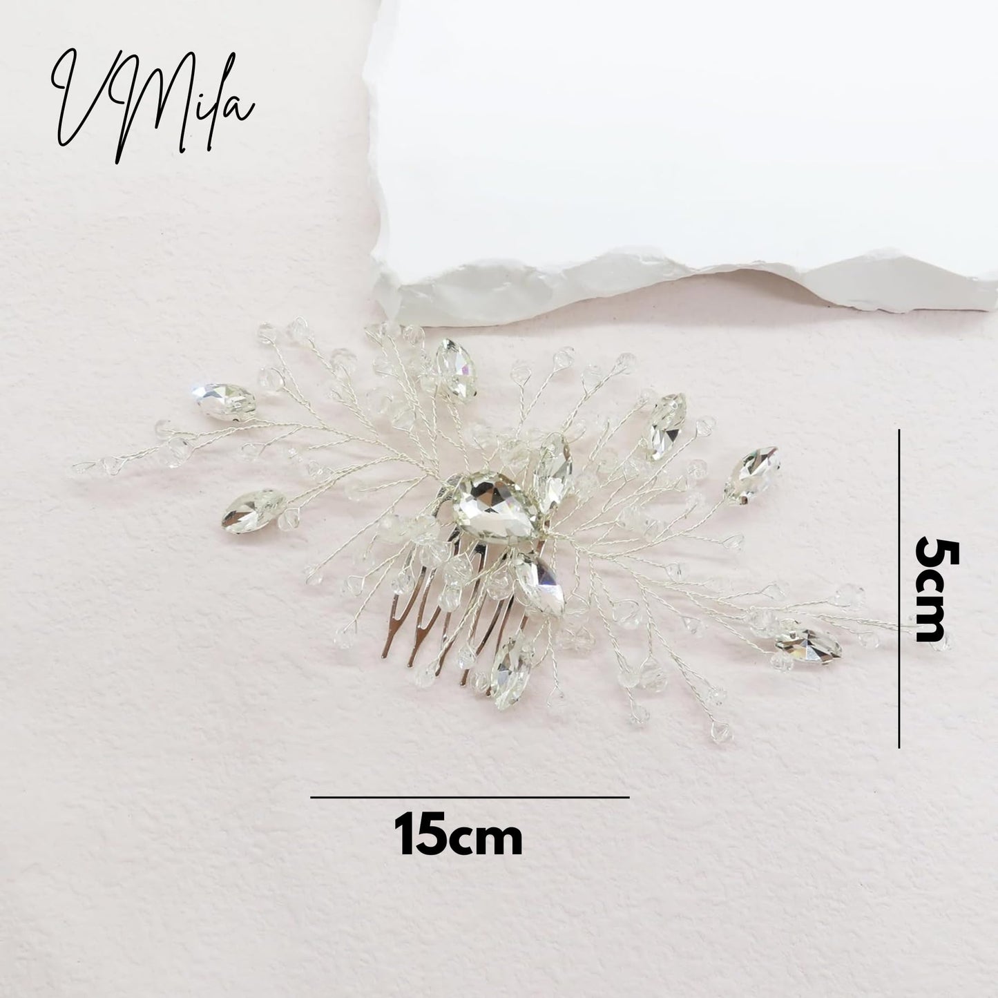 VMila Wedding Pearl Hair Comb Wedding Hair Comb Bridal Hair Accessories Pearl Flower Hair Accessories For Women Girls Wedding Hair Accessories (White silver)