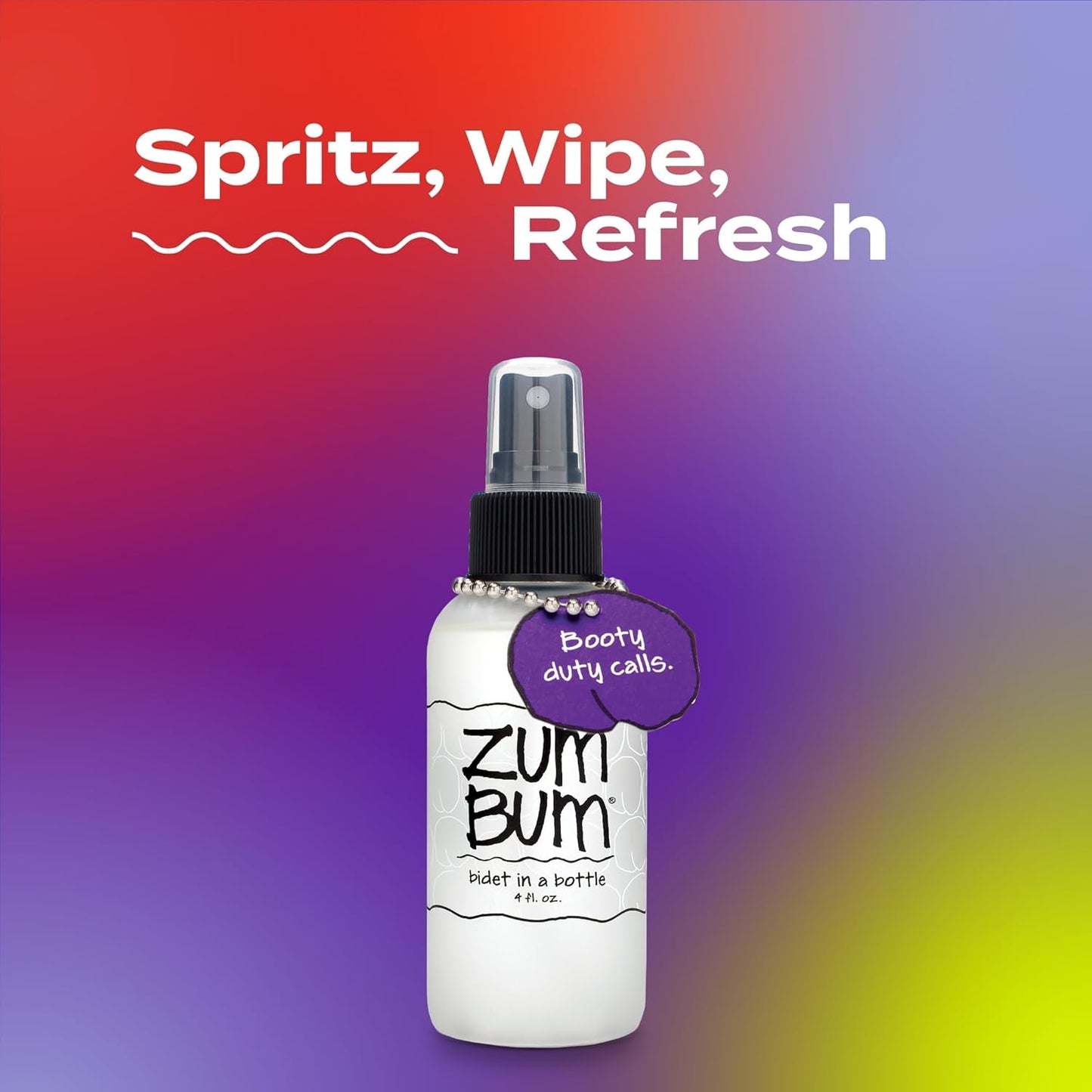 Zum Indigo Wild Bum Bidet - Natural Portable Bidet for Men & Women | Witch Hazel & Essential Oils - 4 fl oz