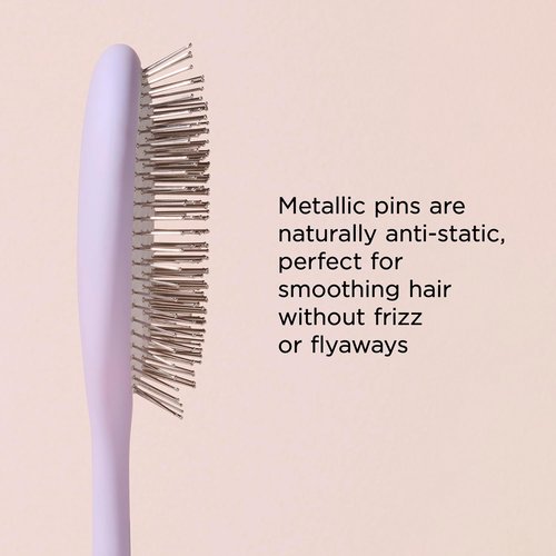 Diane Metallic Pin Detangler Hair Brush - Anti-Static Brush for Wet/Dry Hair, Gently Massages Scalp & Smooths Frizz