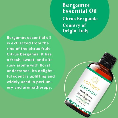 Citrus Bergamot Essential Oil - Pure Organic for Diffuser & Skin Care | 1 Oz Bottle