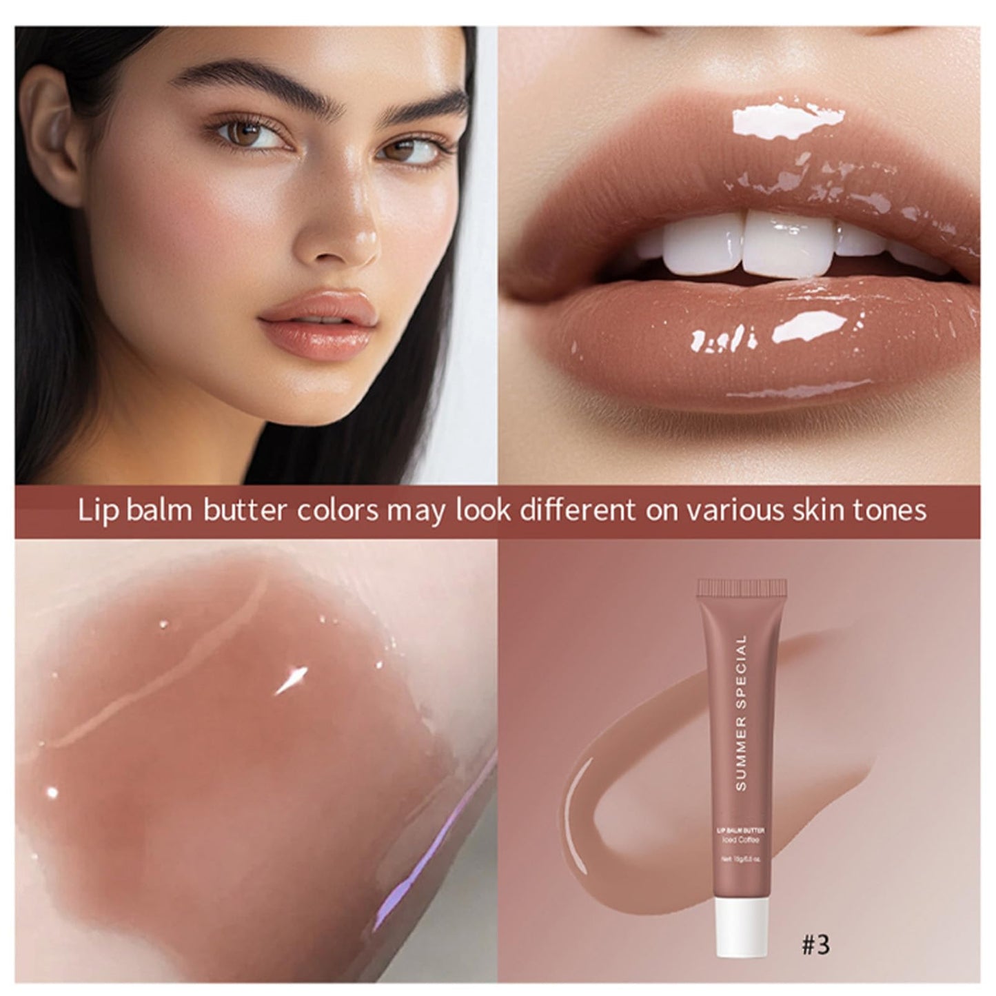 Summer Special Lip Balm, Summer Special Lip Butter Balm 4 Color Lip Butter Balm for Hydration & Shine summer lip balm mini for Shine Hydration Sheer Tinted Soothing Lip Care (Cake 2PCS)