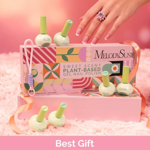 MelodySusie Gel Nail Polish Set - Highly Pigmented HEMA-Free Formula | 6 Macaron Colors in Gift Box