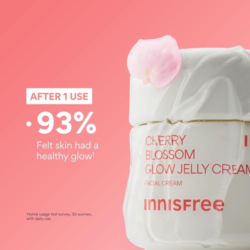 Innisfree Cherry Blossom Glow Jelly Cream - Hydrating Moisturizer with Niacinamide for Radiant Skin