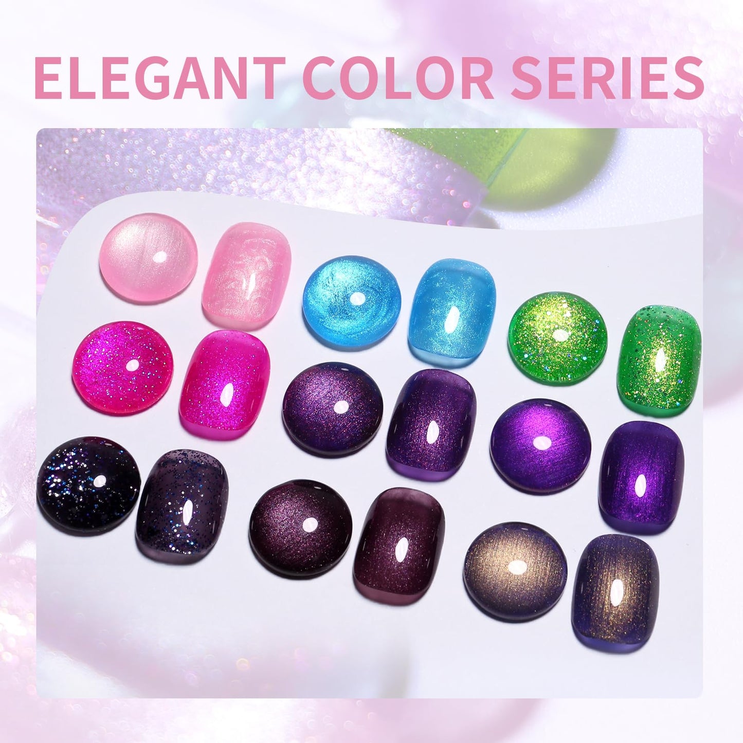 Firedeep Glitter Purple Gel Nail Polish 16ML Big Bottles Pearl Purple Metal Pearl Effect UV/LED Soak Off Gel Polish for Nail Art Manicure DIY 1Pcs