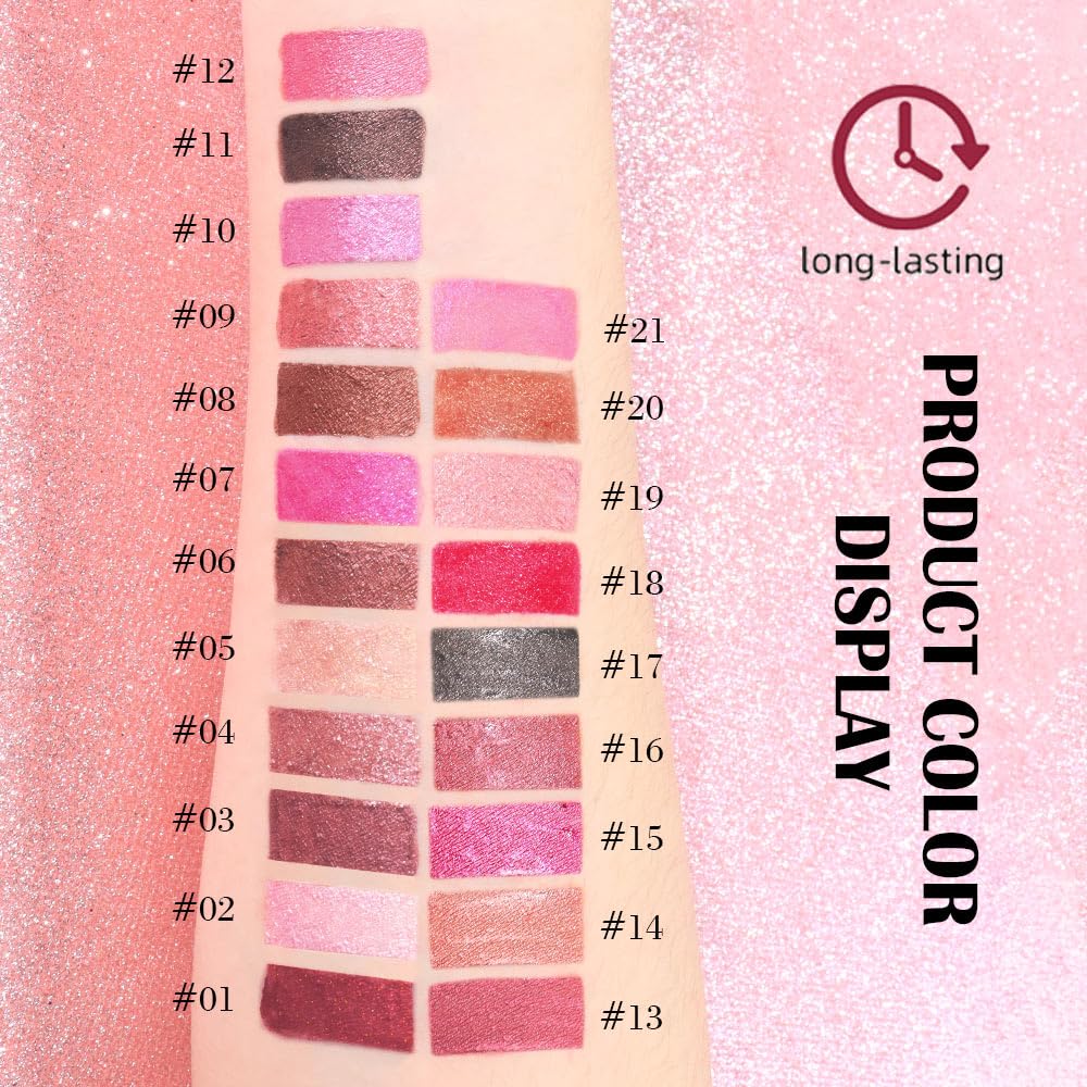 Kaely 2-in-1 Rose Gold Metallic Lipstick & Lip Liner - Long-Lasting, Waterproof Shimmer | Vegan Makeup, 04