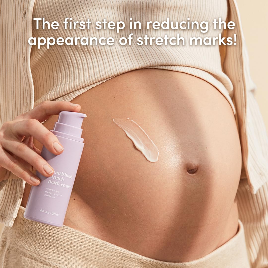 Evereden Nourishing Stretch Mark Cream - Clean Vegan Formula for Pregnancy & Postpartum | 4 fl. oz | Rich in Vitamins & Minerals
