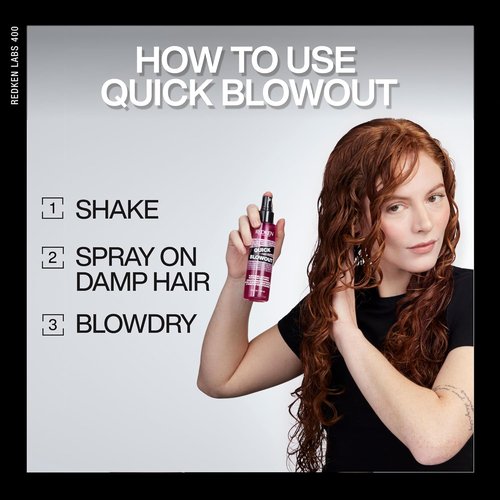 Redken Quick Blowout Heat Protectant Spray - Lightweight Styling Primer for All Hair Types, Smooths & Adds Shine