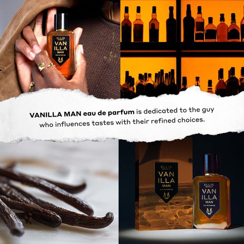 Ellis Brooklyn VANILLA MAN Eau de Parfum, Warm Spicy Fragrance for Men with Vanilla Absolute, Bergamot, Clary Sage & Cedarwood, Vegan, Cruelty-Free, Sustainable Ingredients, 50ml/1.7 fl oz