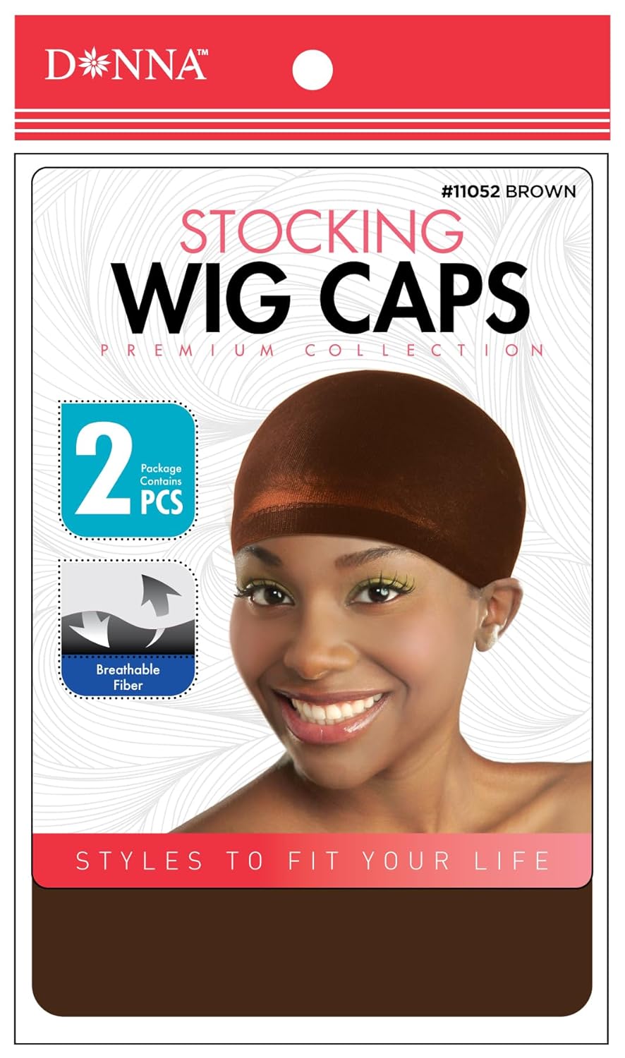 DONNA STOCKING WIG CAPS FOR WOMEN HAIR CAP, WIG HEAD, HAIR NET 2pcs 3PACK