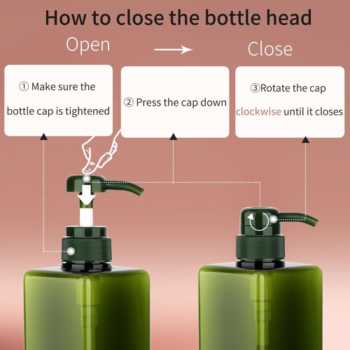 450ml (15.2oz) Pump Bottle Dispenser Jansburg 2Pack Refillable Square Plastic Lotion Dispenser Empty Lotion Pump Bottle for Essential Oil Soap Lotion Shampoo, Bathroom/Kitchen/Travel Green