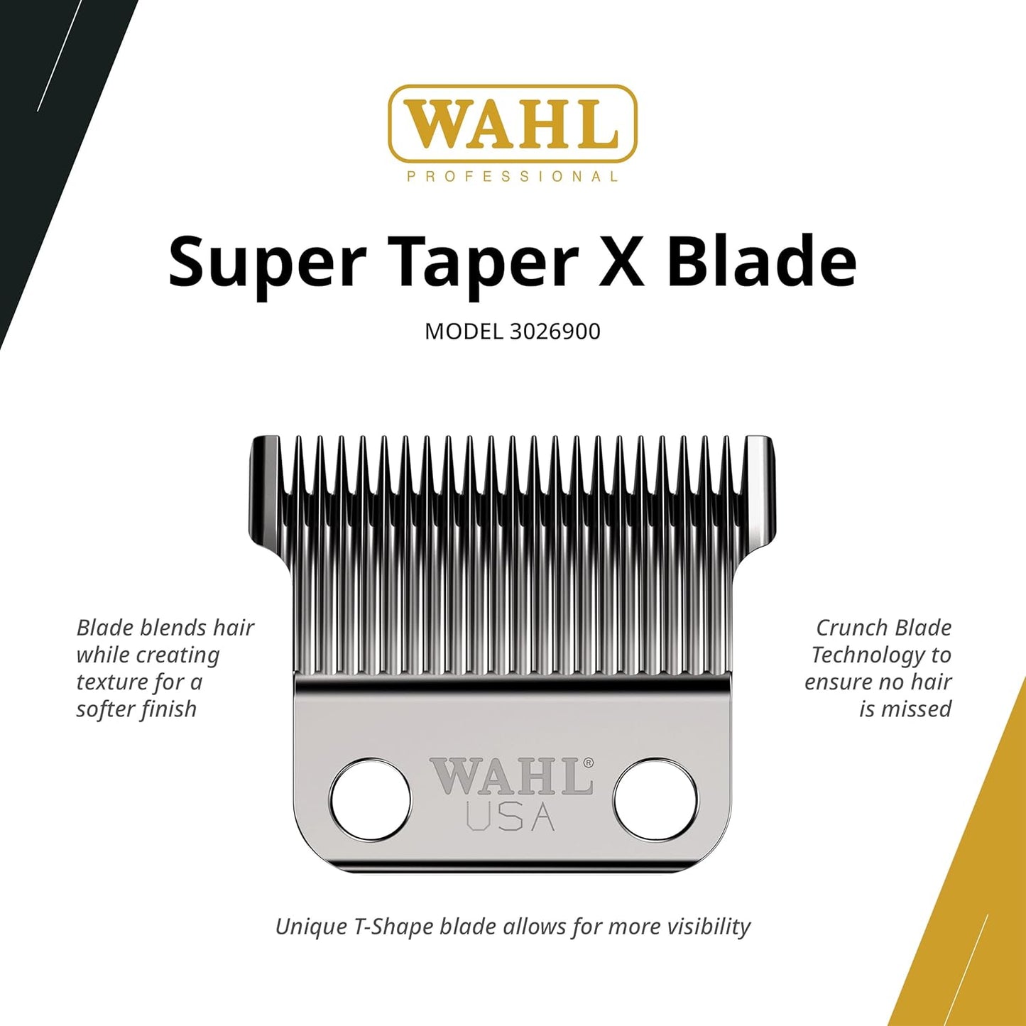 Wahl Professional Super Taper X Replacement Blade - Stagger-Tooth T-Blade STX Refill | Silver Finish