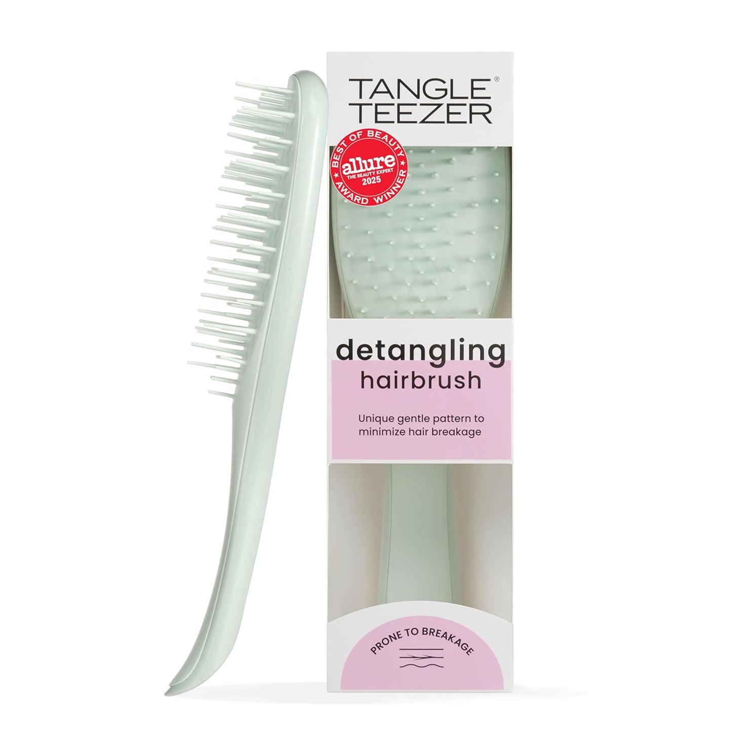 Tangle Teezer Extra Gentle Detangler Hair Brush - Minimize Hair Loss & Breakage | Eucalyptus Green