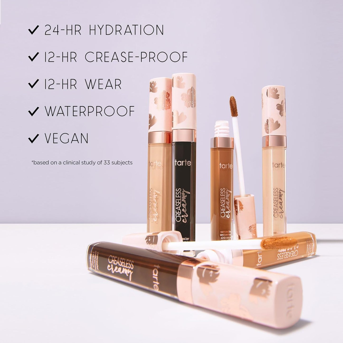 Tarte Creaseless Creamy Full-Coverage Concealer - Waterproof Longwear with Vitamin E & Niacinamide for Dark Circles & Blemishes | Vegan & Cruelty-Free