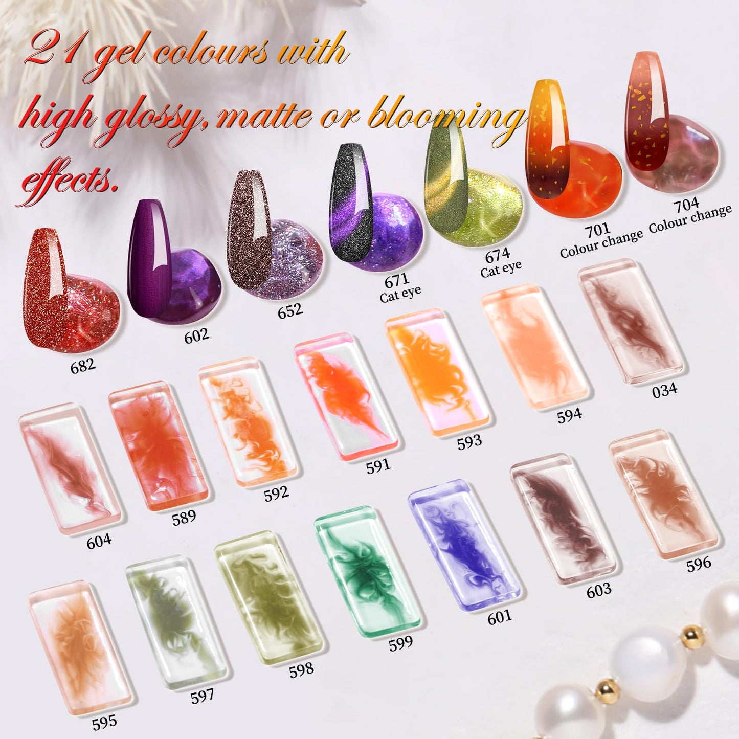Lavender Violets 49 PCS Gel Nail Polish Set,45 Colors Summer Neon Glow in the Dark Effect with Nail Primer,Builder Base Coat,Glossy,Matte Top Coat Red Jelly Nude Glitter New Year Gifts for Women A950