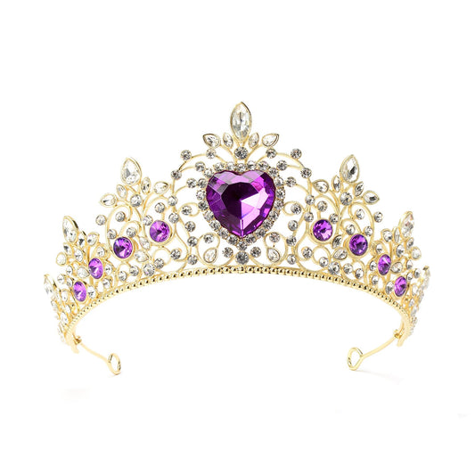 S SNUOY Tiaras and Crowns for Women Crystal Queen Crowns Rhinestone Princess Tiaras Hair Accessories for Bridal Birthday Prom Party - February Amethyst