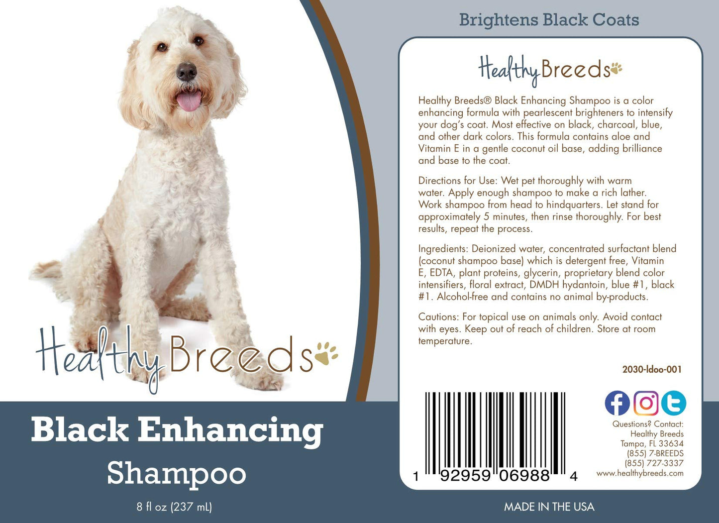 Healthy Breeds Labradoodle Black Enhancing Shampoo 8 oz