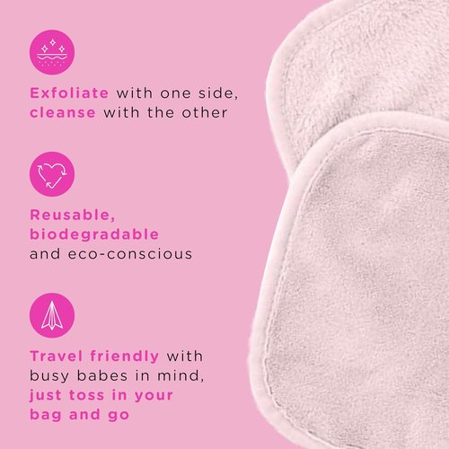 ERASE YOUR FACE Makeup Remover Cloths - Reusable Microfiber Towels for Effortless Makeup Removal - Water Activated, Dual-Sided Design (4 Count)