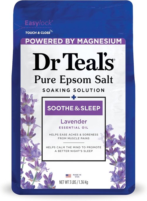 Dr Teal's Epsom Salt Soaking Solution - Soothe & Sleep with Lavender - 3 lbs for Relaxation