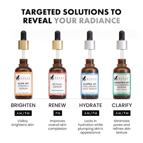 Eclat Skincare Hyaluronic Acid Serum - Hydrating Formula with 2.5% Acid & 3% B5 - 1 Fl Oz for Radiant Skin