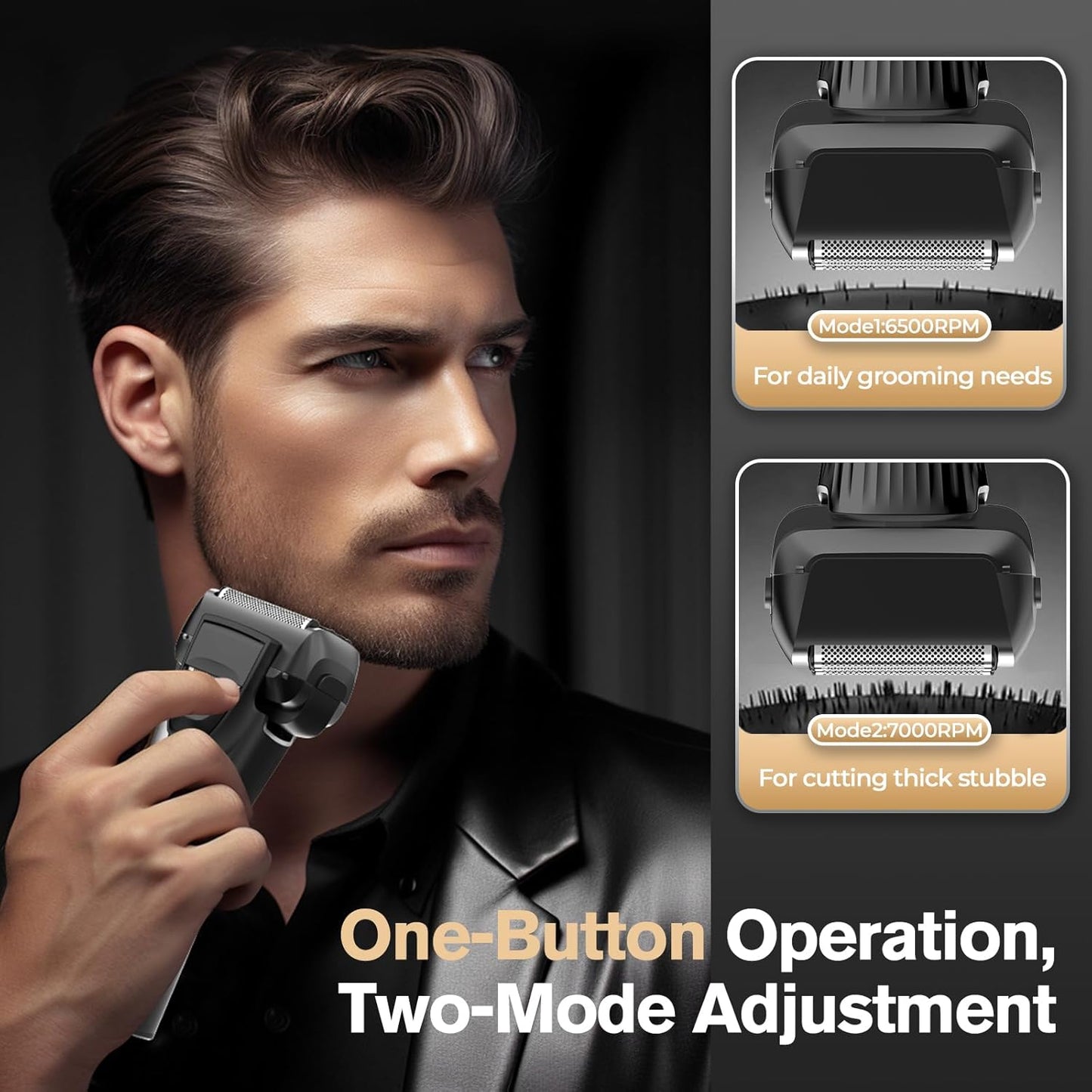 Skiennix 5-Blade Cordless Electric Razor for Men - Close Shaving, Wet/Dry, USB-C Fast Charging, 100 Min Runtime