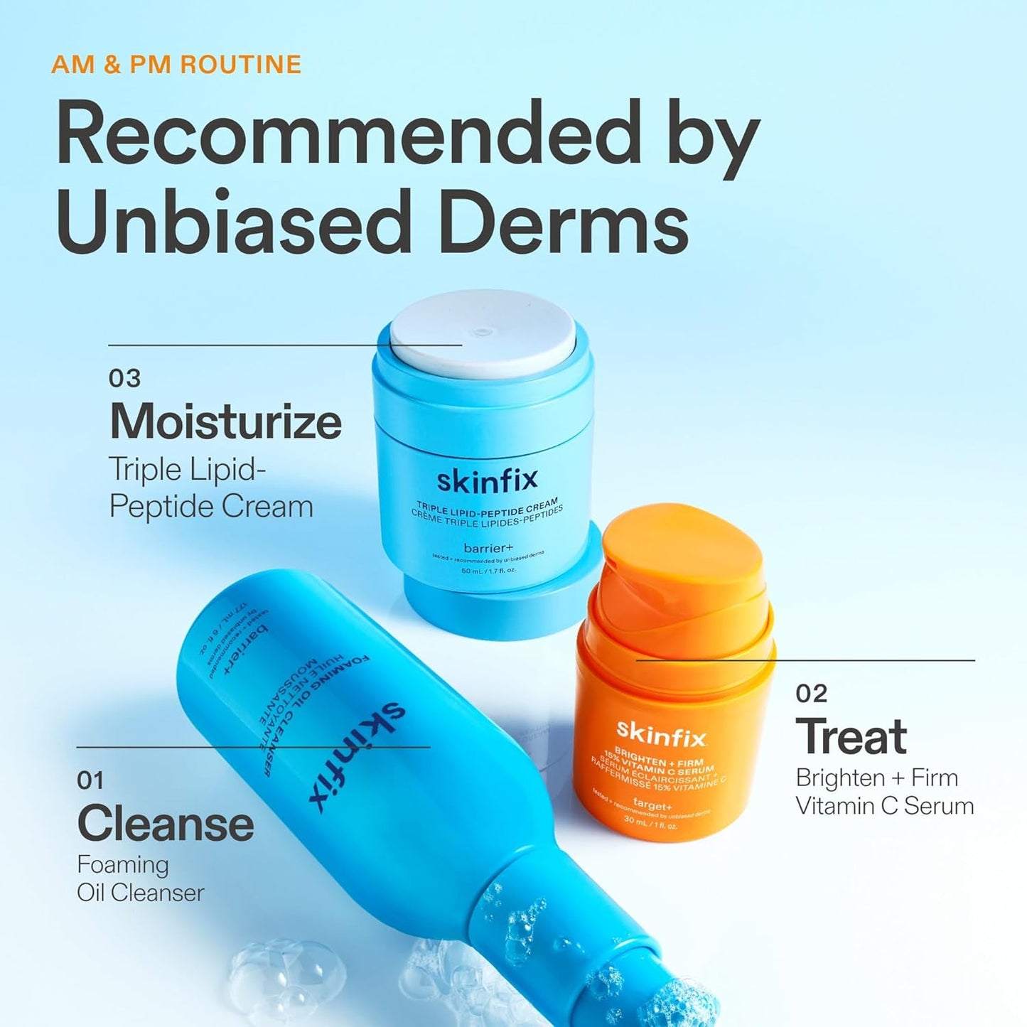 Skinfix Brighten + Firm Vitamin C Serum - 15% Concentration for Dark Spots & Fine Lines - Safe for Sensitive Skin