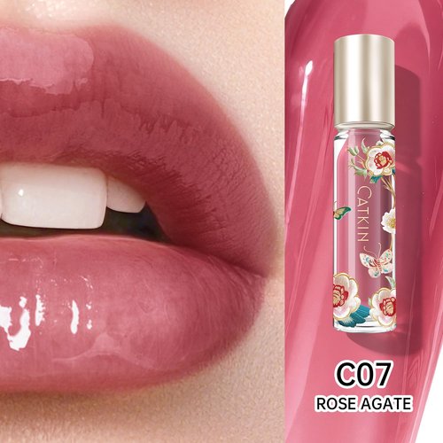 Catkin Lip Plumper Gloss - Tinted Serum with Hyaluronic Acid & Jojoba Oil | Non-Sticky Hydrating Formula, 0.12 Fl Oz (2pcs)