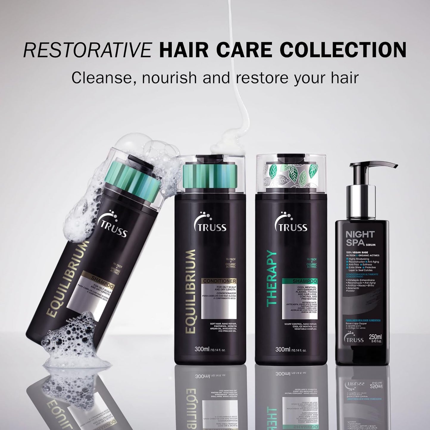 TRUSS Equilibrium Shampoo for Oily Hair - Balances Oily Scalp & Dry Ends - Hydrating Formula | 10.14 oz