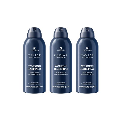 Alterna Haircare CAVIAR Anti-Aging Hairspray - Travel Size 3 Fl Oz | Buildable Hold & Frizz Control | Sulfate Free (3 Pack)