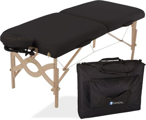 EARTHLITE Portable Massage Table Package - Avalon with Reiki Endplate, Premium Face Cradle & Carry Case (30”x73”)
