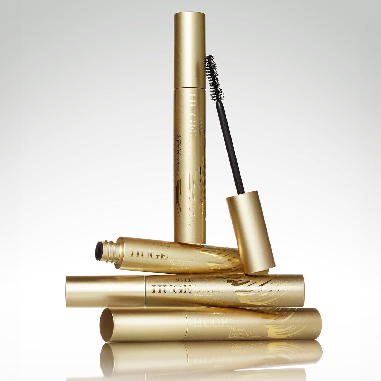 stila HUGE Extreme Lash Mascara, Intense Black | Volume, Full Length, Curl, Lift, No Clump, Crunch or Smudge | Lightweight, Long-Lasting Buildable Eye Makeup Formula | 0.44 Fl. Oz.