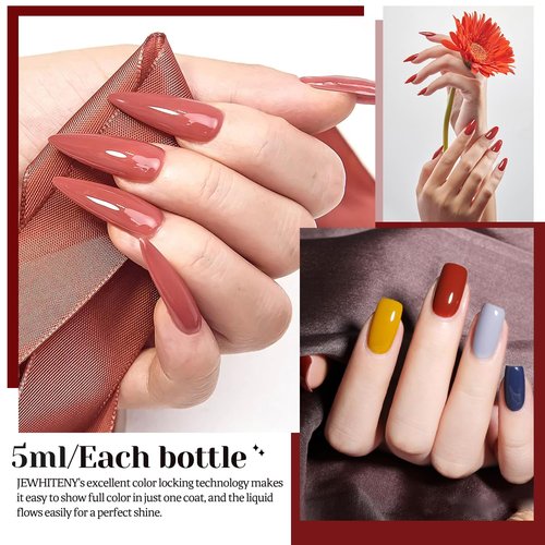 JEWHITENY 30pcs Gel Nail Polish Kit With 27 Colors + Matte Top Coat, Base Coat And Top Coat Polish Set For Manicure Nail Art Salon/Home Starter (Packaging May Vary)