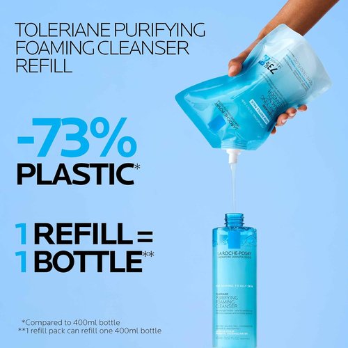 La Roche-Posay Toleriane Purifying Foaming Facial Cleanser - Oil-Free Face Wash with Niacinamide & Ceramides for Sensitive Skin