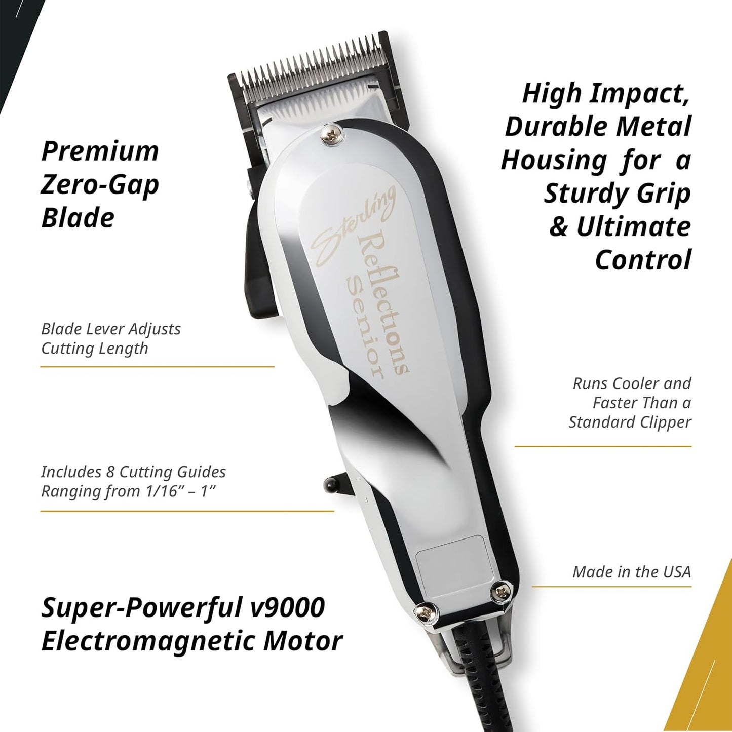 Wahl Professional Hair Clipper - V9000 Motor with Adjustable Taper Lever | Durable Metal Housing