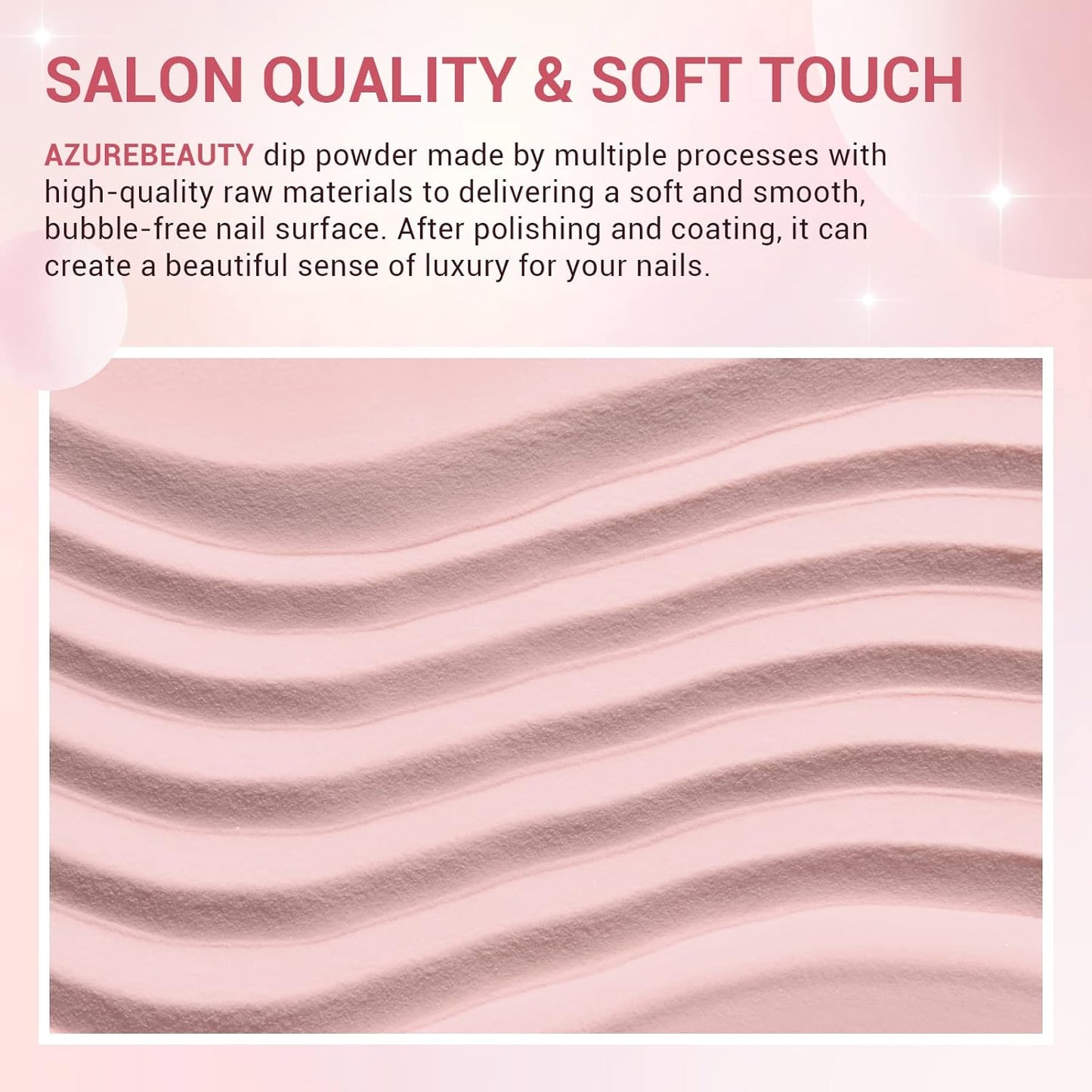 AZUREBEAUTY Dip Powder Nail Kit - 4 Colors Glitter Soft Pink French Nail Art | Base & Top Coat Included