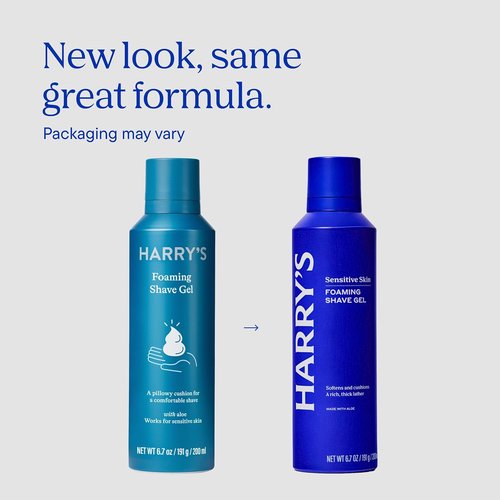 Harry's Foaming Shave Gel for Men - Soothing Aloe Formula | 3 Pack, 6.7oz - Ideal for Sensitive Skin