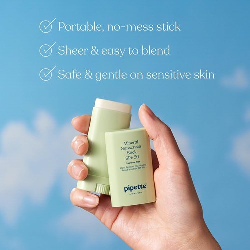 Pipette 100% Mineral Sunscreen Lotion & Stick Duo - Clean Broad Spectrum UVB/UVA Protection for Kids & Sensitive Skin