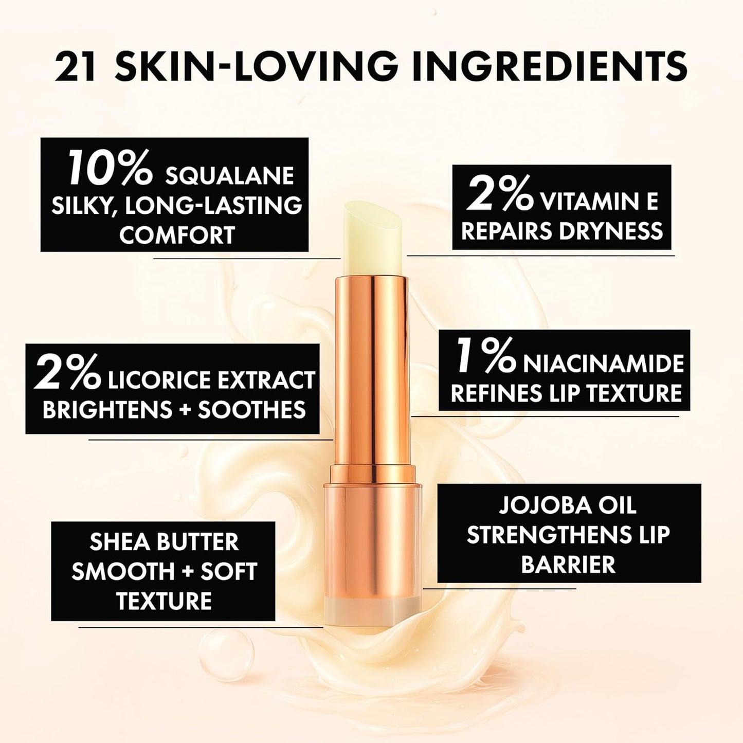 Skiennix Lip Balm - Hydrating Repair with Cold-Pressed Oils & 10% Squalane | Moisturizing Lip Butter for Dry Lips - Clean, Non-Toxic Care