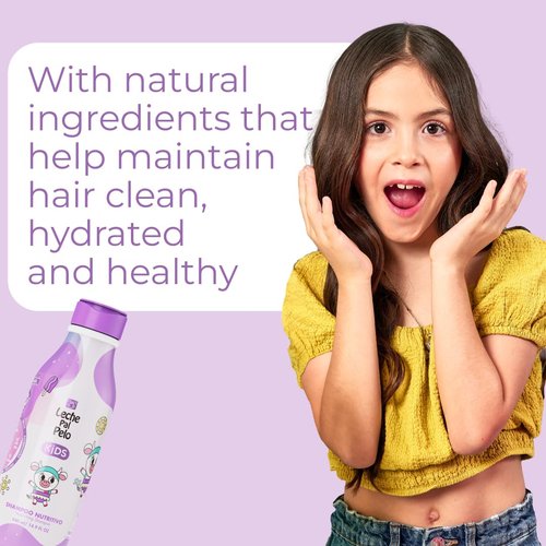 Leche Pal Pelo Kids Nourishing Shampoo - Gentle Daily Cleanser, Sulfate & Paraben-Free, 14.9 fl. oz | Hydrates & Defines with Jojoba, Coconut Milk & Aloe Vera