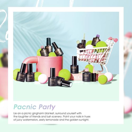 ROSALIND Gel Nail Polish Set - 12 Pastel Colors for Spring & Summer | Soak Off, Candy-Inspired Shades