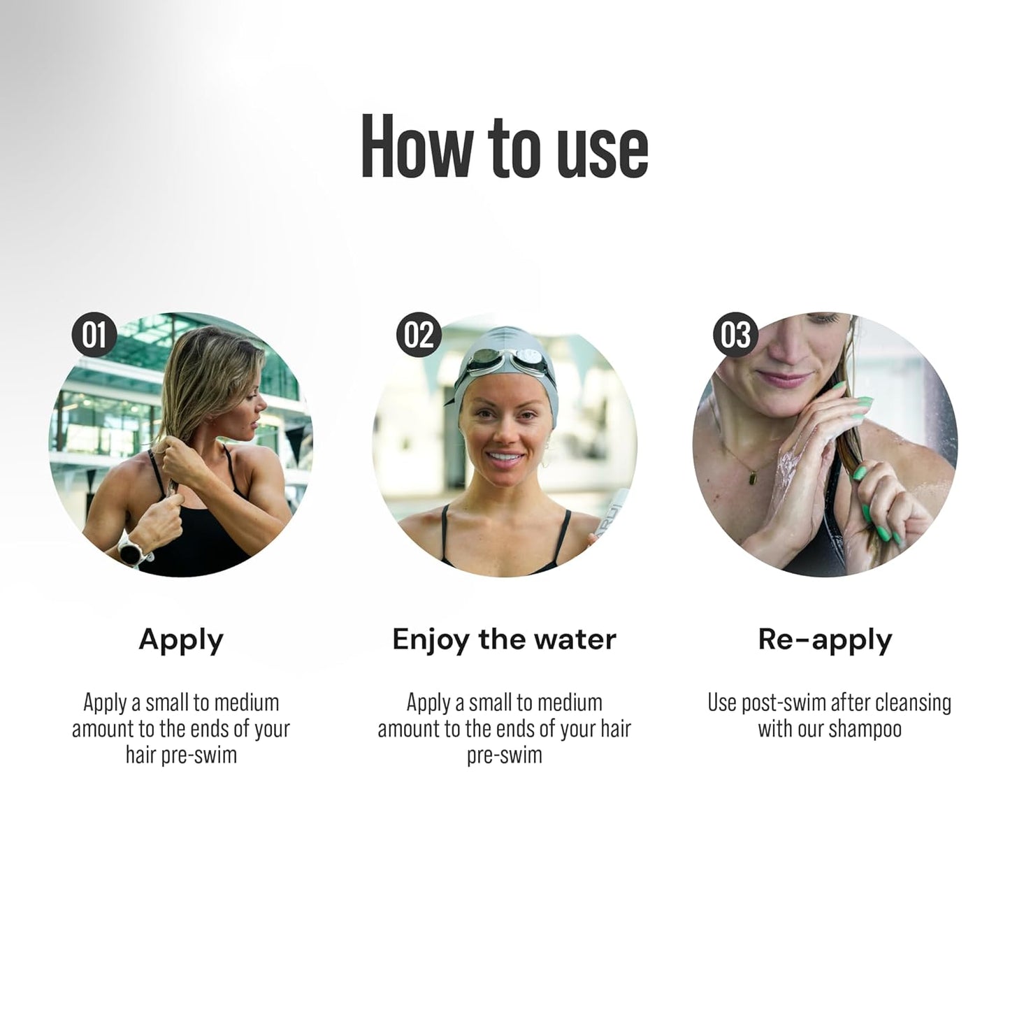 TRIHARD Pre & Post Swim Conditioner - Chlorine Removal Solution for Swimmers | Travel Size 8.45 fl oz
