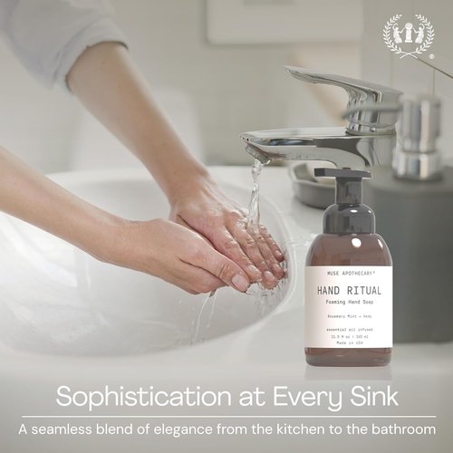 Muse Apothecary Hand Ritual - Nourishing Foaming Hand Soap with Aromatherapy Oils | 11.5 oz Aloe, Eucalyptus & Lavender