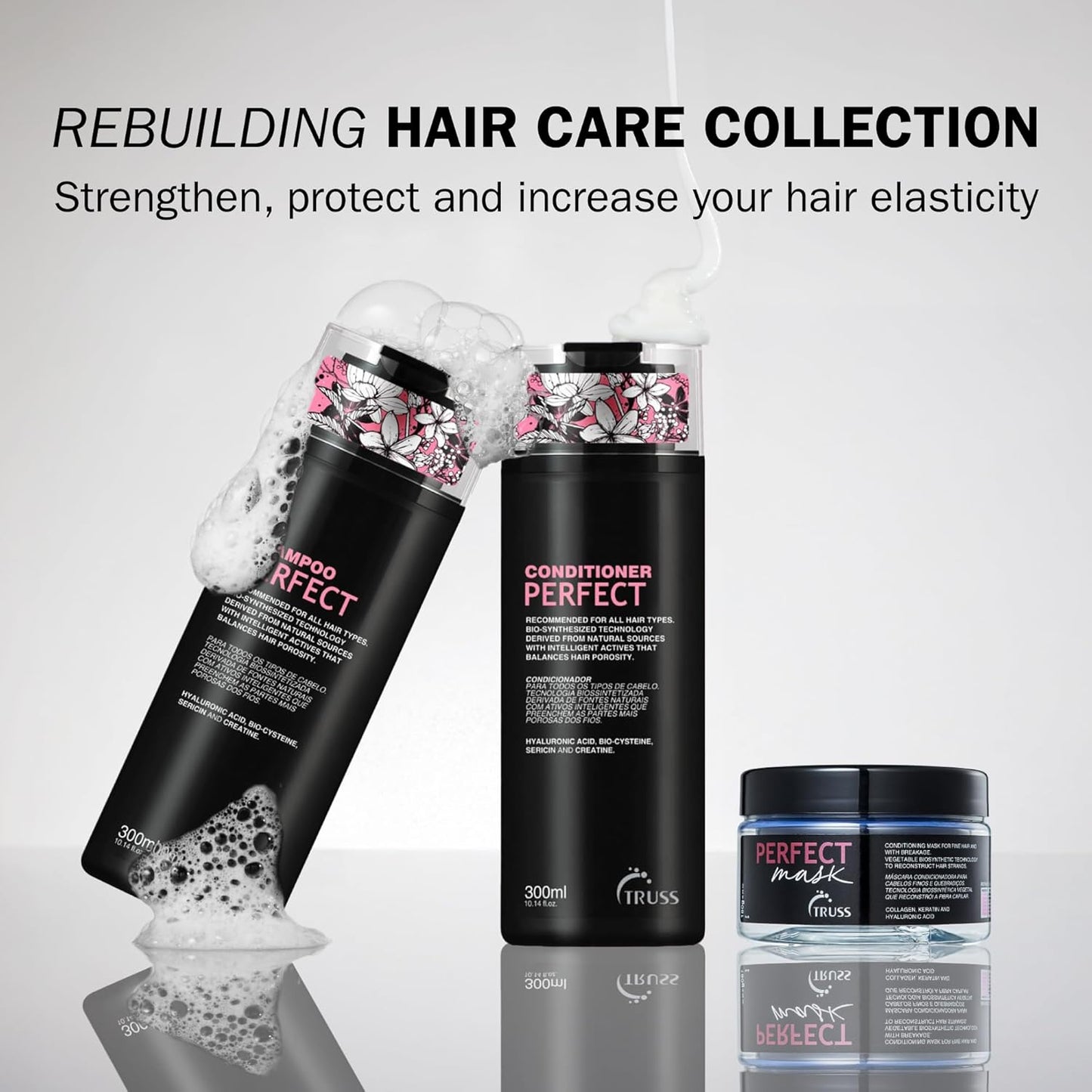 TRUSS Perfect Hair Mask - Deep Conditioning Treatment with Collagen, Keratin & Hyaluronic Acid | Intense Moisture for Dry, Damaged Hair
